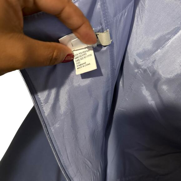 Vintage Prom Dress Maxi Gown 8 Y2K Floral Beaded Halter Glam Satin Corset 90s - Picture 11 of 16